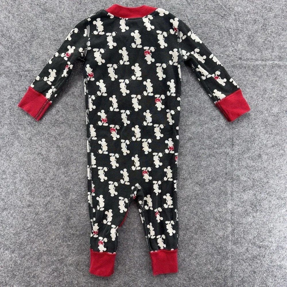 Hanna Andersson X Disney Mickey Baby Sleeper Pajama 9-12M‎ Zip Up Black